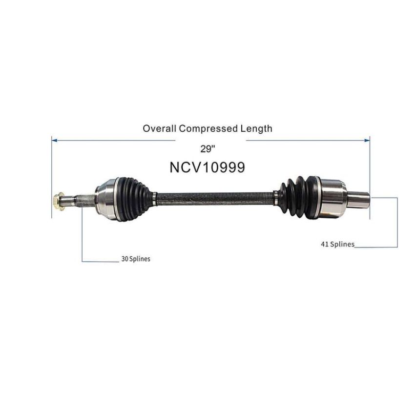 GSP NCV10999 Cadillac, Chevrolet (4.4, 4.6, 6.0, 6.2) CV Axle Assembly  - Rear