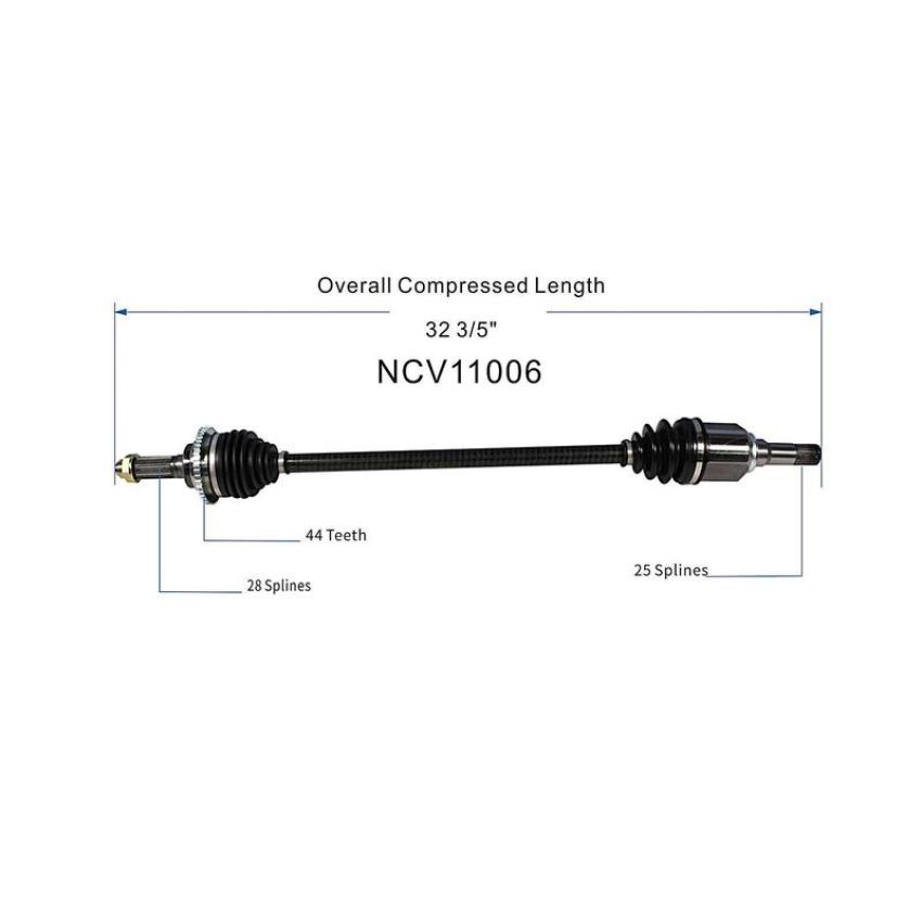 GSP NCV11006 Ford, Lincoln, Mercury (3.0, 3.5) CV Axle Assembly  - Rear Right