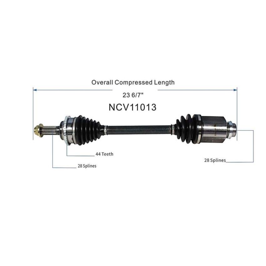 GSP NCV11013 Ford, Lincoln, Mercury (2.5, 3.0) CV Axle Assembly  - Front Right