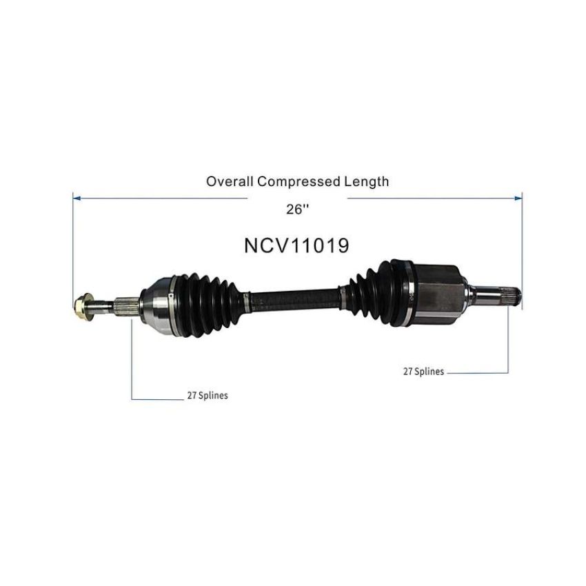 GSP NCV11019 Ford, Lincoln (2.7, 3.5, 3.7) CV Axle Assembly  - Front Left