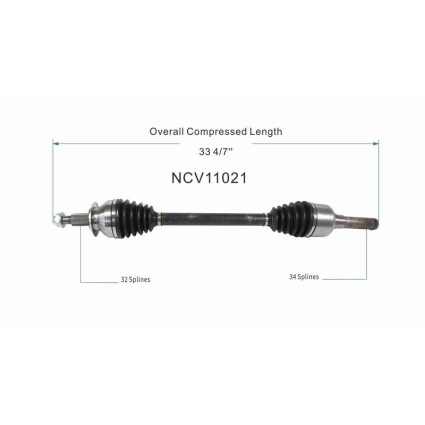 GSP NCV11021 15-23 Ford Mustang (2.3, 3.7, 5.0, 5.2) CV Axle Assembly  - Rear Left