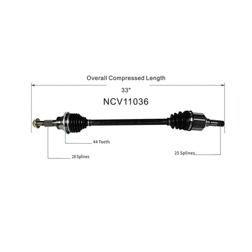 GSP NCV11036 Ford, Lincoln CV Axle Assembly  - Rear Left