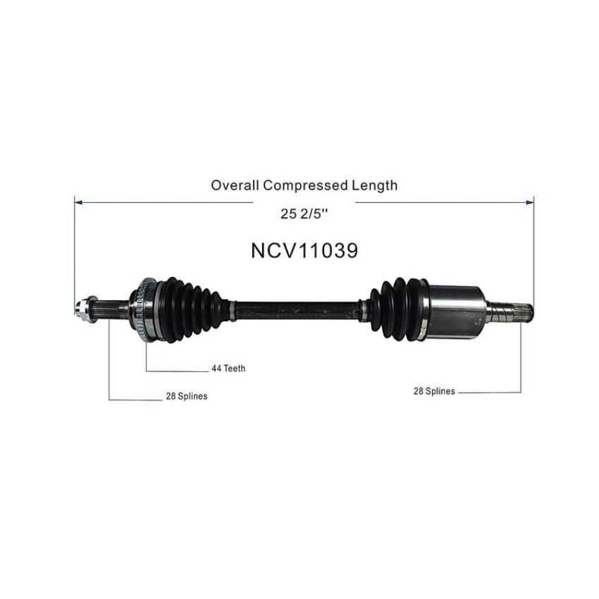 GSP NCV11039 Ford, Mercury (2.5) CV Axle Assembly  - Front Left