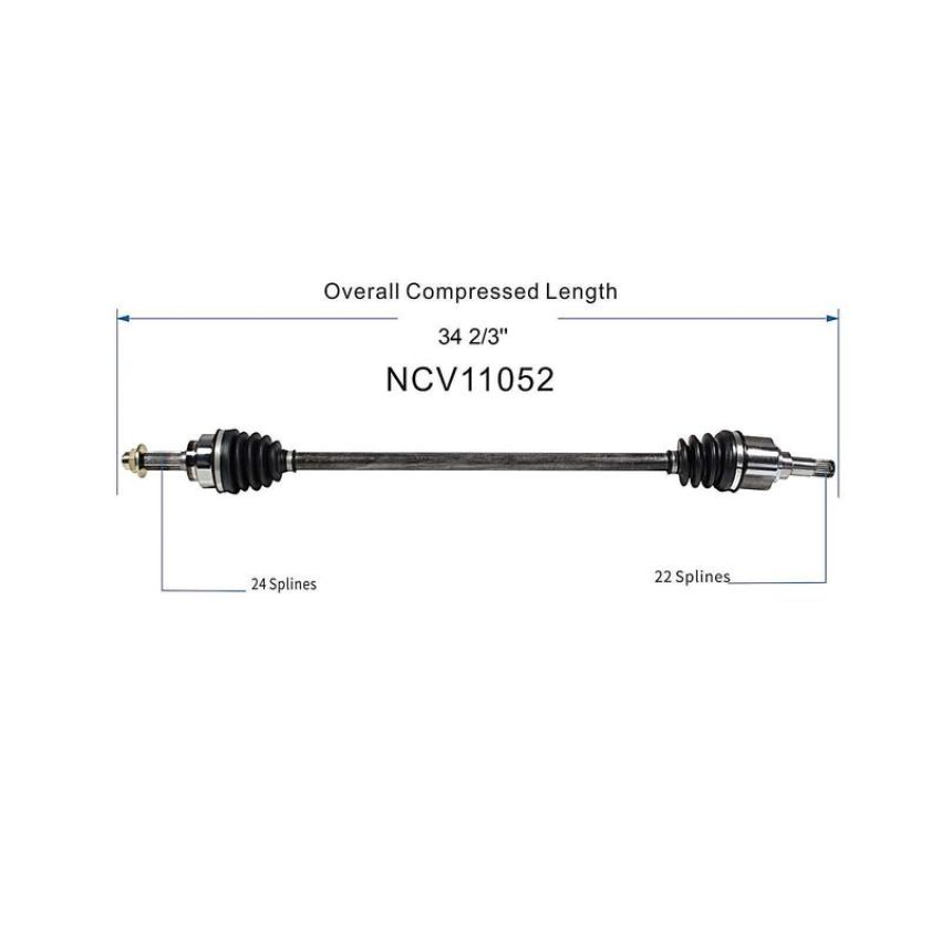 GSP NCV11052 88-93 Ford Festiva CV Axle Assembly  - Front Right