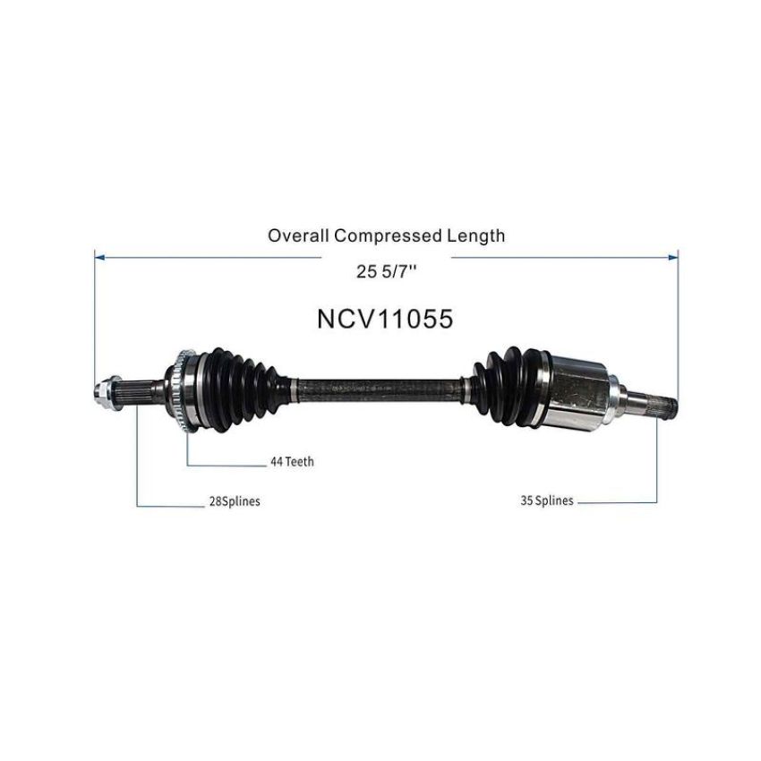 GSP NCV11055 Ford, Lincoln, Mercury (2.5) CV Axle Assembly  - Front Left