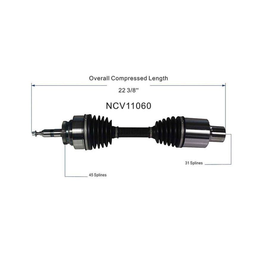 GSP NCV11060 Ford, Lincoln (2.7, 3.0, 3.3, 3.5, 5.0) CV Axle Assembly  - Front Right