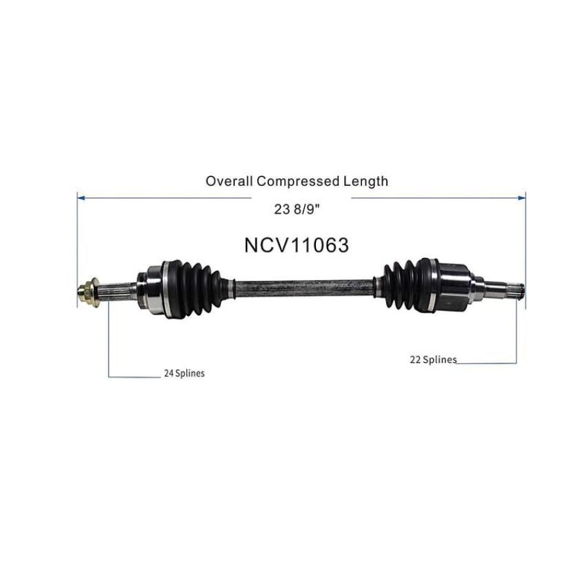 GSP NCV11063 88-93 Ford Festiva CV Axle Assembly  - Front Left