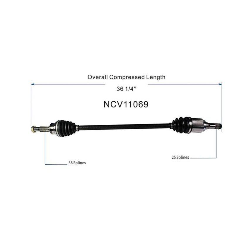 GSP NCV11069 Ford (2.3, 3.5) CV Axle Assembly  - Rear Right
