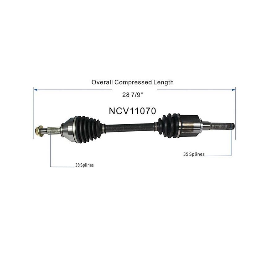 GSP NCV11070 12-19 Ford Explorer (2.0, 2.3) CV Axle Assembly  - Front Left