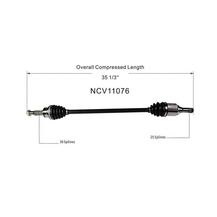 GSP NCV11076 Ford, Lincoln, Mercury (3.5) CV Axle Assembly  - Rear Right