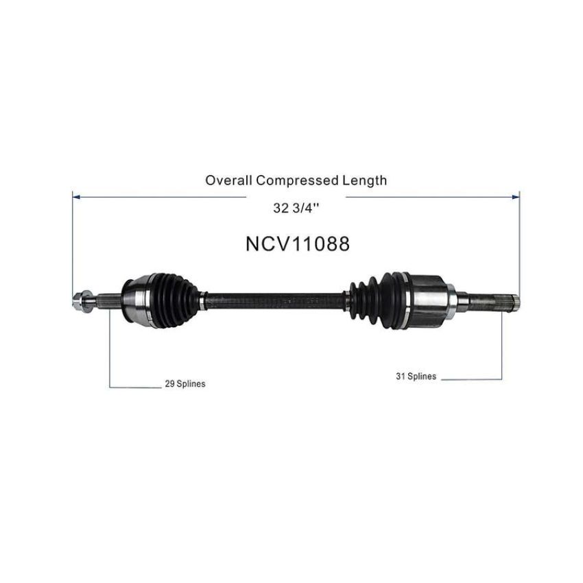 GSP NCV11088 Ford, Lincoln, Mercury CV Axle Assembly  - Rear Right