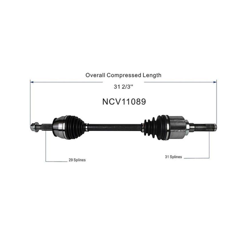 GSP NCV11089 Ford, Lincoln, Mercury CV Axle Assembly  - Rear Left