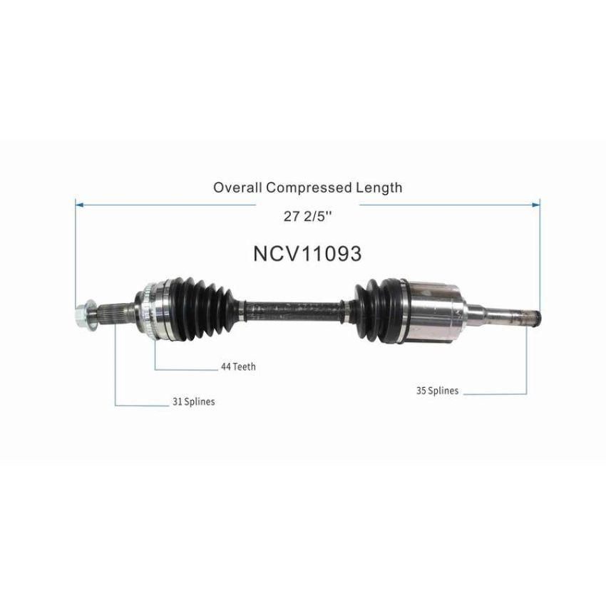 GSP NCV11093 12-14 Ford Edge (2.0) CV Axle Assembly  - Front Left