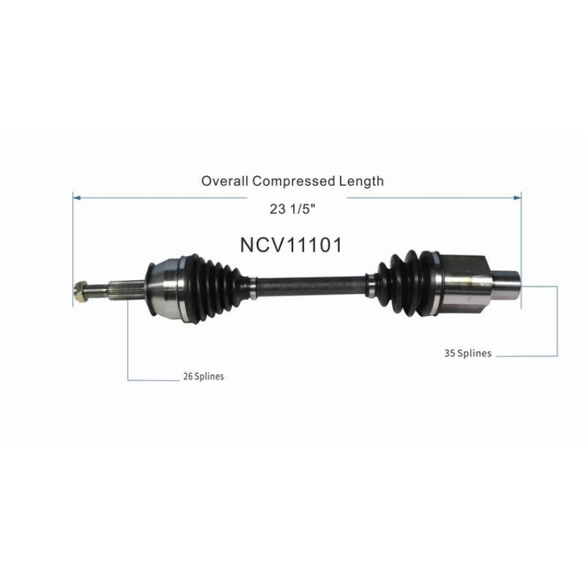 GSP NCV11101 Ford, Mercury CV Axle Assembly  - Front Left