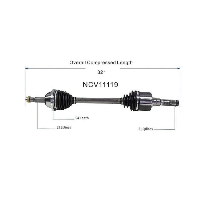 GSP NCV11119 Ford, Mercury CV Axle Assembly  - Rear Left