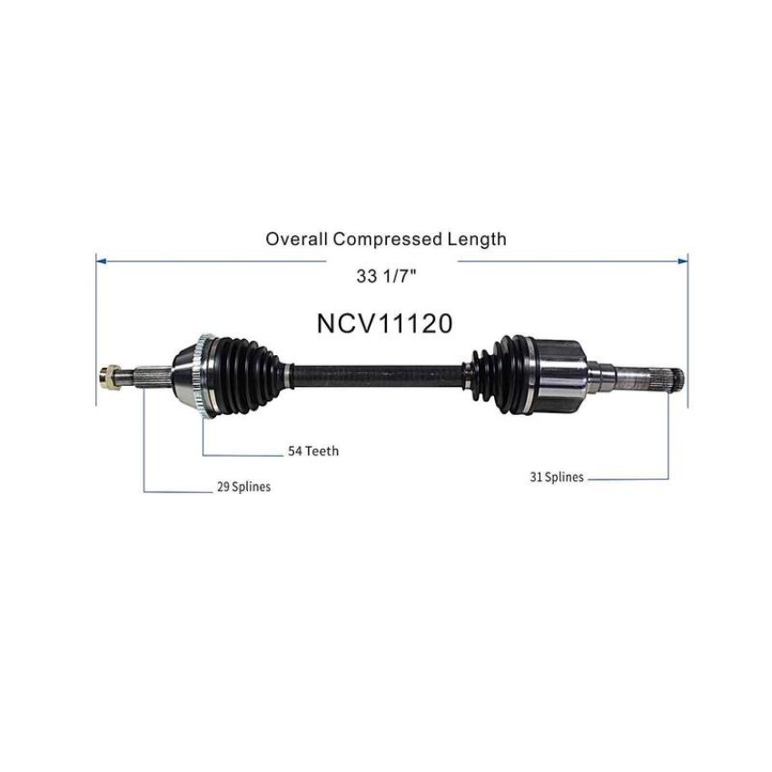 GSP NCV11120 Ford, Mercury (4.6) CV Axle Assembly  - Rear Right