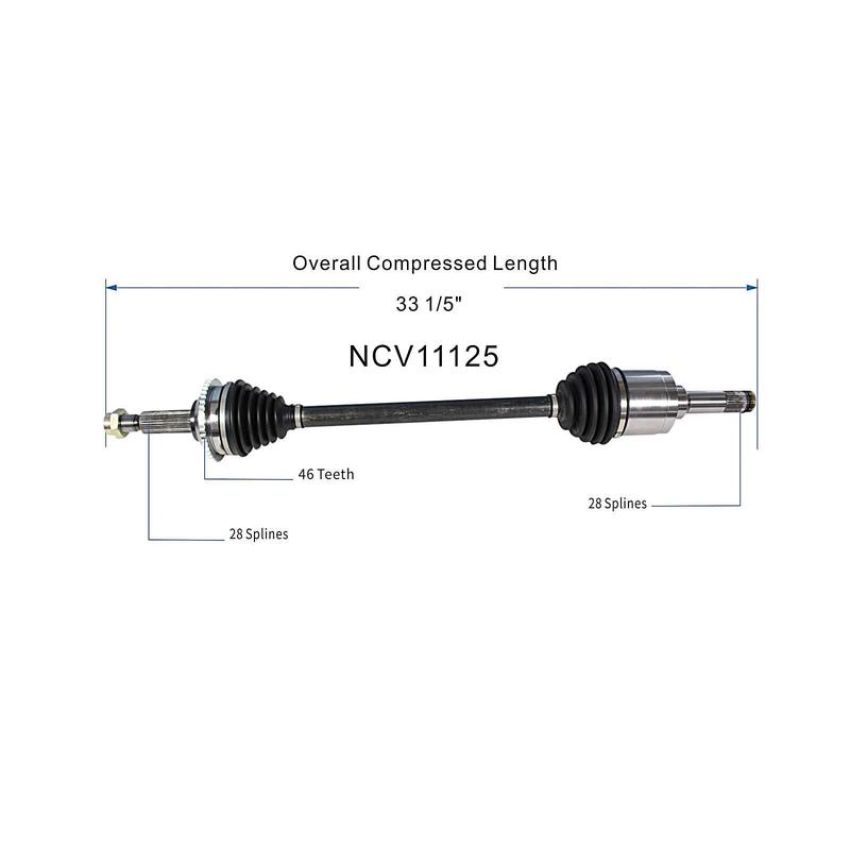 GSP NCV11125 Ford, Lincoln CV Axle Assembly  - Rear Right