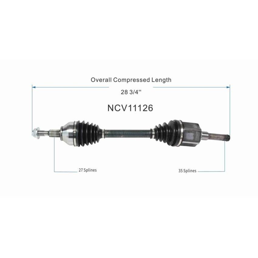 GSP NCV11126 15-18 Ford Edge (2.0) CV Axle Assembly  - Front Left