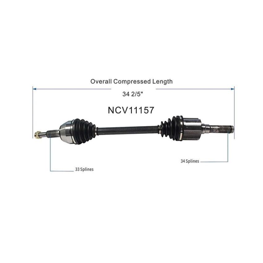 GSP NCV11157 Ford, Lincoln CV Axle Assembly  - Rear Right