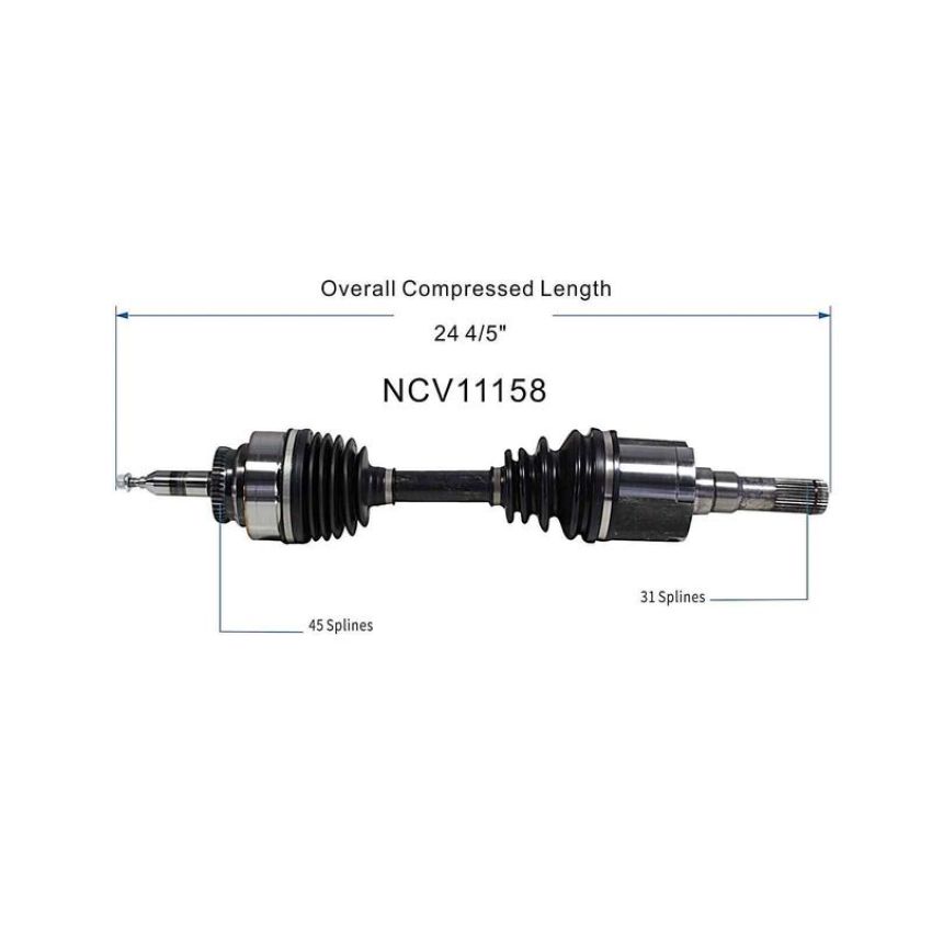 GSP NCV11158 Ford, Lincoln CV Axle Assembly  - Front Left