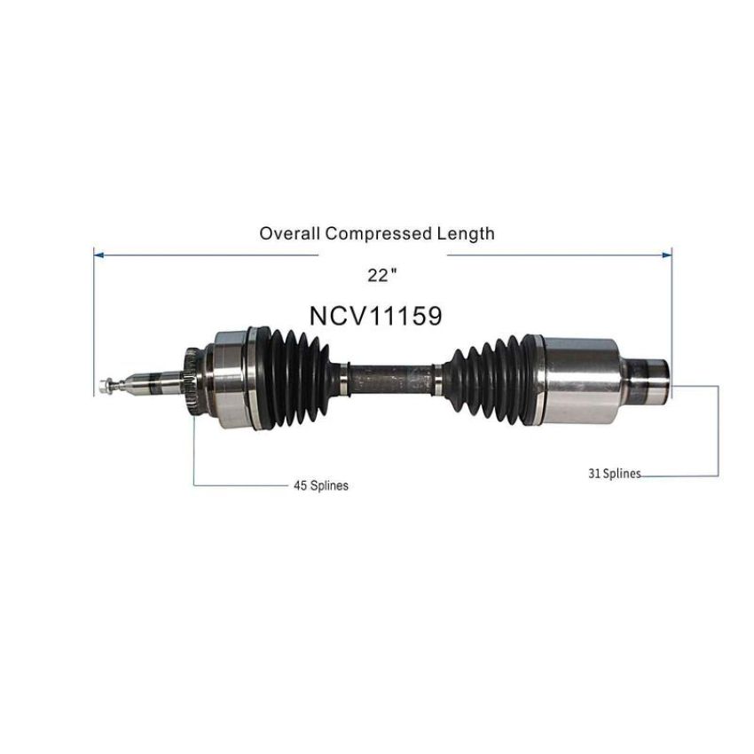 GSP NCV11159 Ford, Lincoln CV Axle Assembly  - Front Right