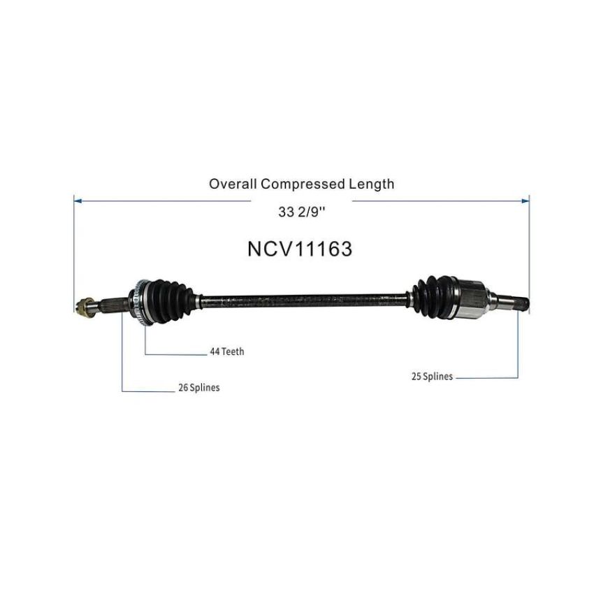 GSP NCV11163 Ford, Mazda, Mercury CV Axle Assembly  - Rear Right