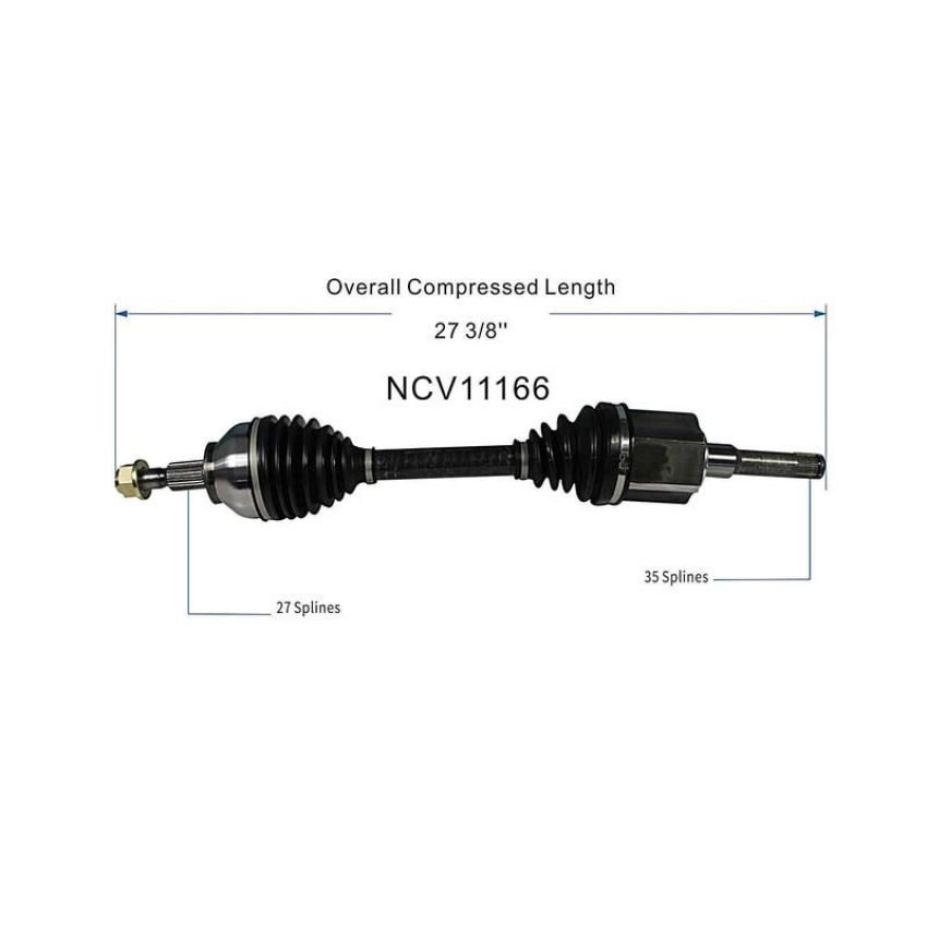GSP NCV11166 Ford, Lincoln (2.0) CV Axle Assembly  - Front Left