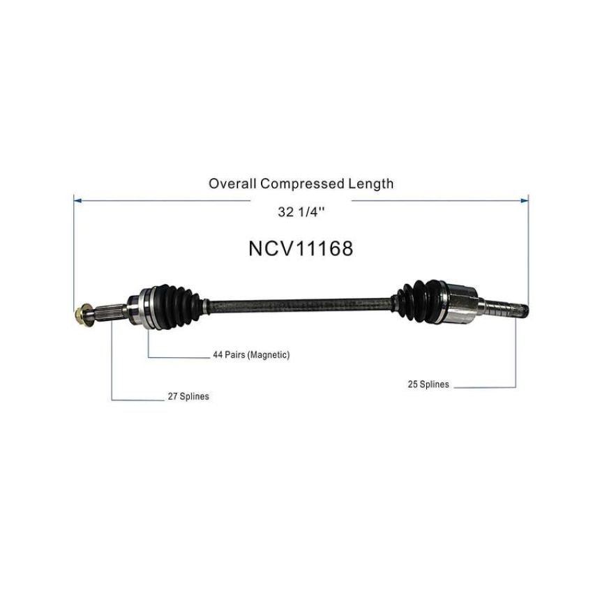 GSP NCV11168 Ford, Lincoln (2.0) CV Axle Assembly  - Rear