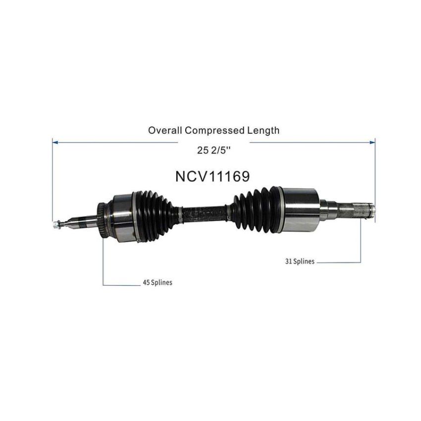 GSP NCV11169 Ford, Lincoln (2.7, 3.0, 3.3, 3.5, 5.0) CV Axle Assembly  - Front Left