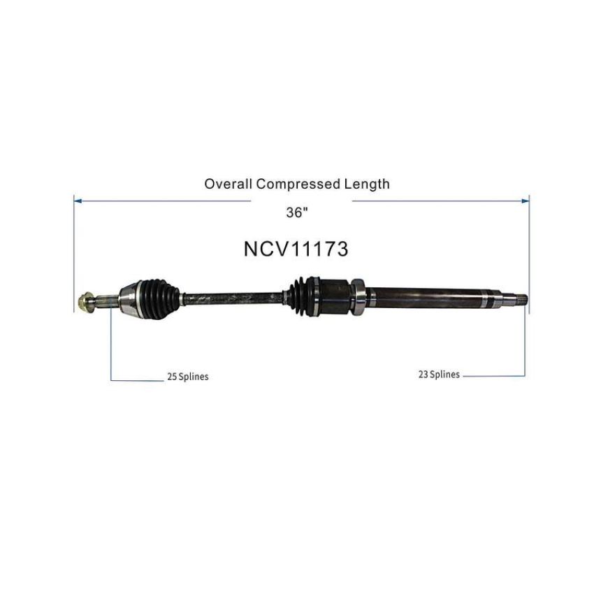 GSP NCV11173 11-19 Ford Fiesta (1.0, 1.6) CV Axle Assembly  - Front Right
