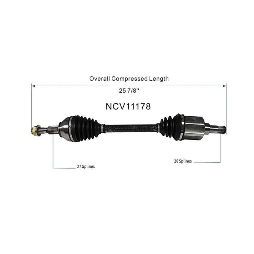 GSP NCV11178 13-14 Ford Fusion (1.6) CV Axle Assembly  - Front Left