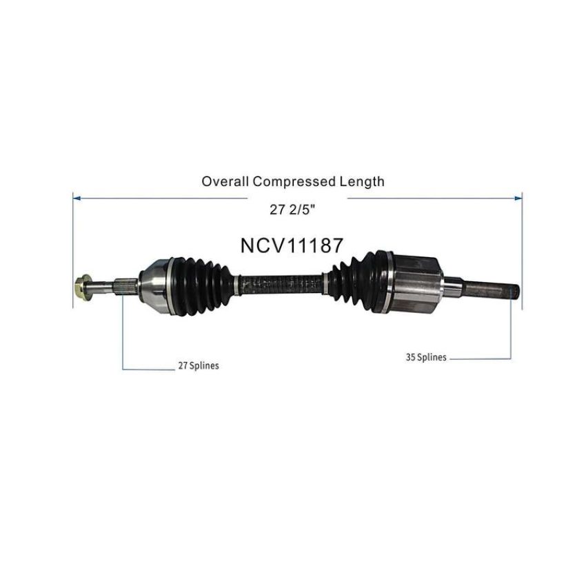 GSP NCV11187 Ford, Lincoln (1.5, 1.6, 2.0, 2.5) CV Axle Assembly  - Front Left