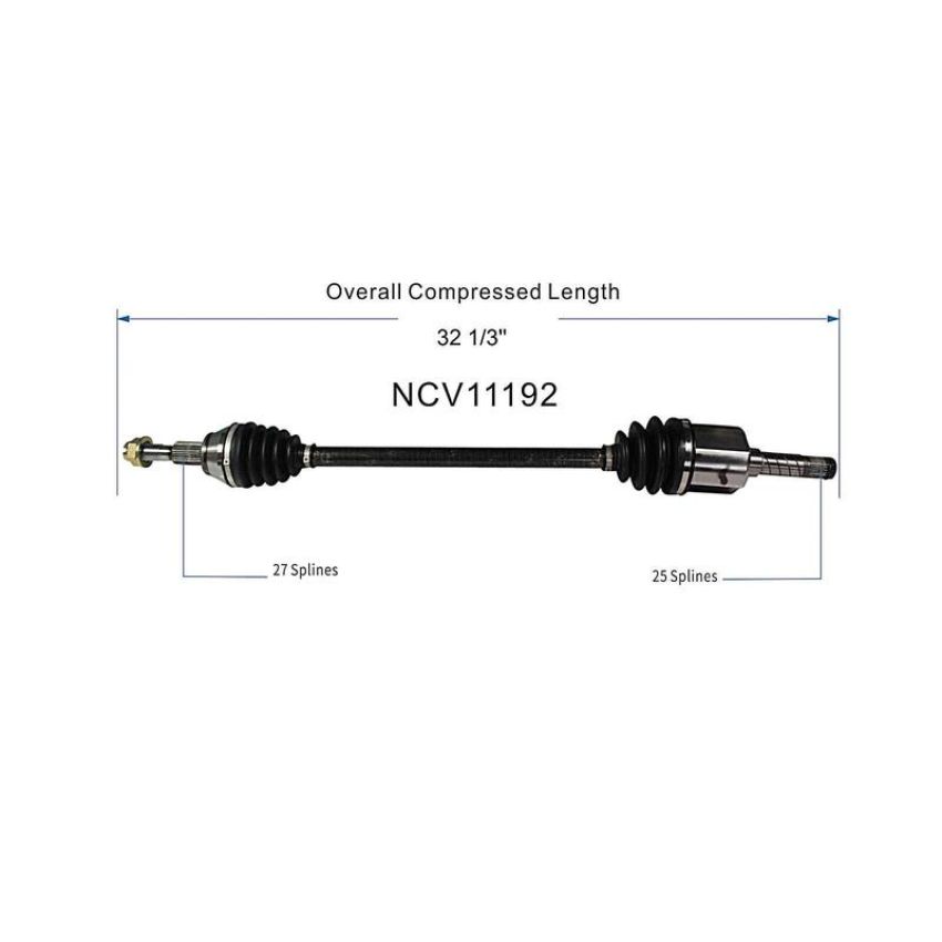 GSP NCV11192 Ford, Lincoln (2.0, 2.7, 3.7) CV Axle Assembly  - Rear