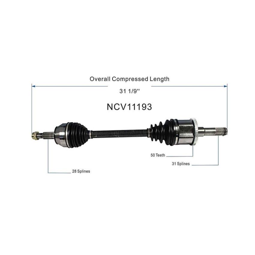 GSP NCV11193 01-04 Ford Mustang (4.6) CV Axle Assembly  - Rear