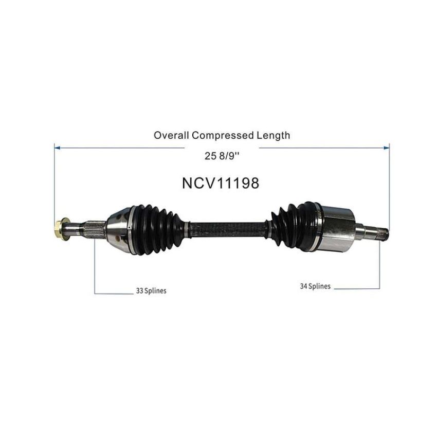 GSP NCV11198 Ford, Lincoln (2.0) CV Axle Assembly  - Front Left