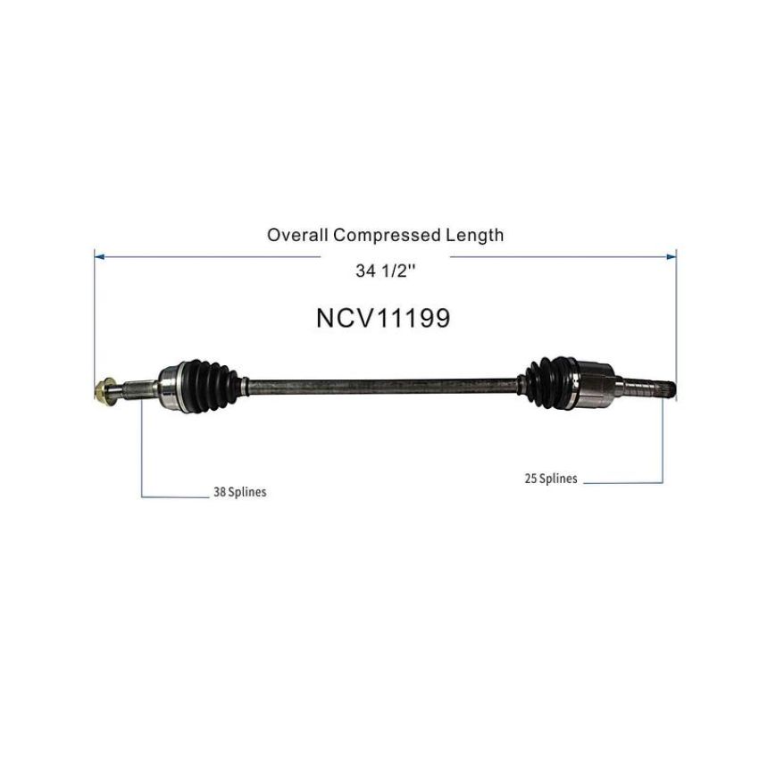 GSP NCV11199 Ford, Lincoln (3.5, 3.7) CV Axle Assembly  - Rear Right