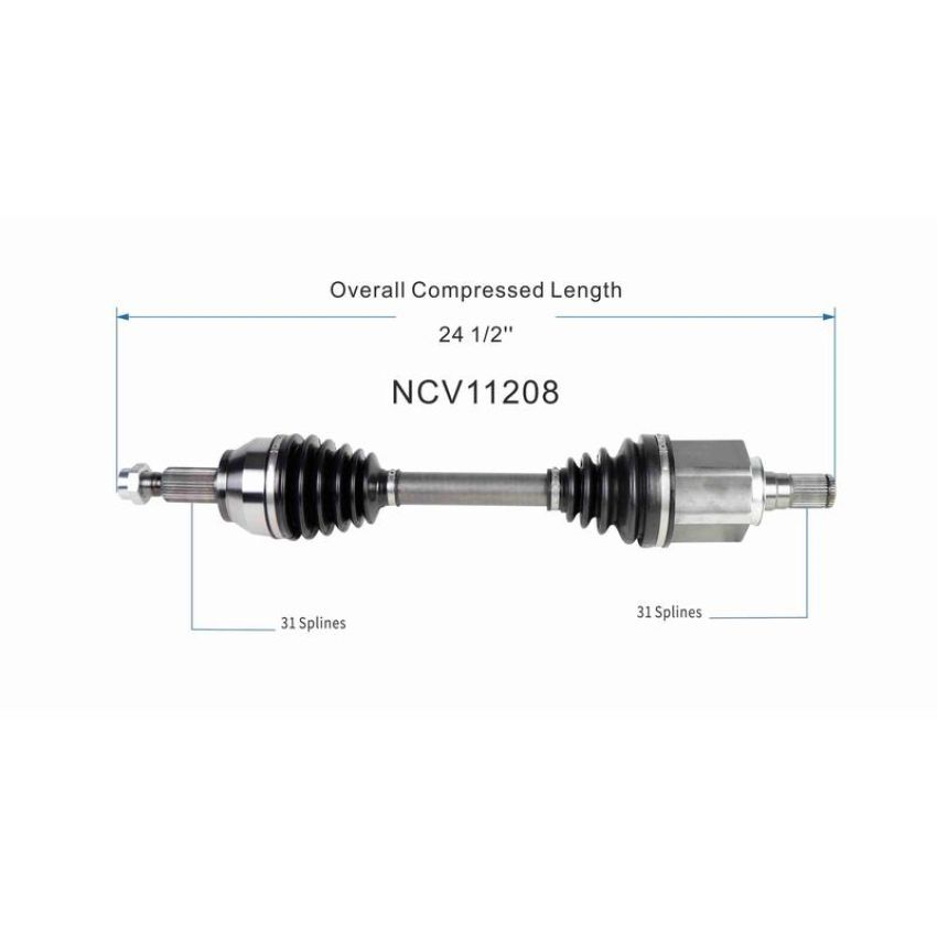 GSP NCV11208 Land Rover CV Axle Assembly  - Front Left