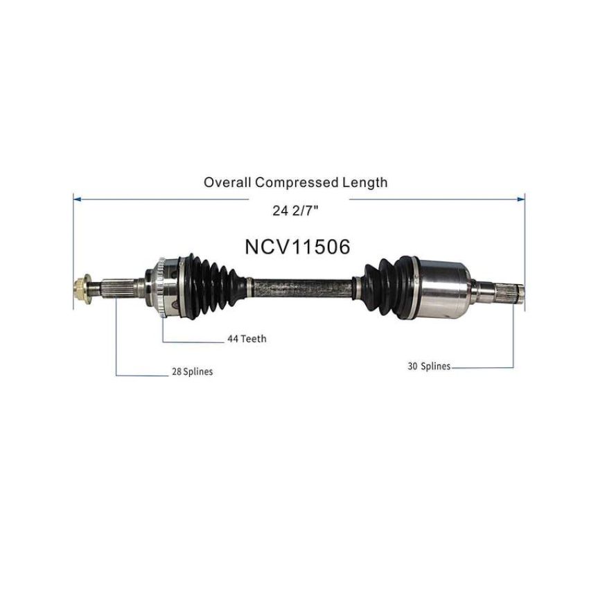 GSP NCV11506 Ford, Mazda (2.3, 2.5 - 4WD/FWD) CV Axle Assembly  - Front Left