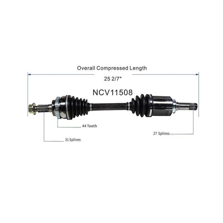 GSP NCV11508 Ford, Lincoln (3.5, 3.7) CV Axle Assembly  - Front Left