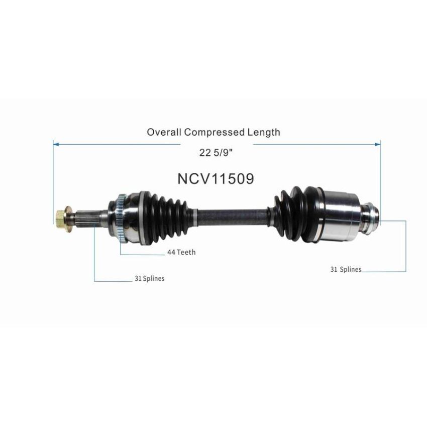 GSP NCV11509 Ford, Lincoln (3.5, 3.7 - FWD) CV Axle Assembly  - Front Right
