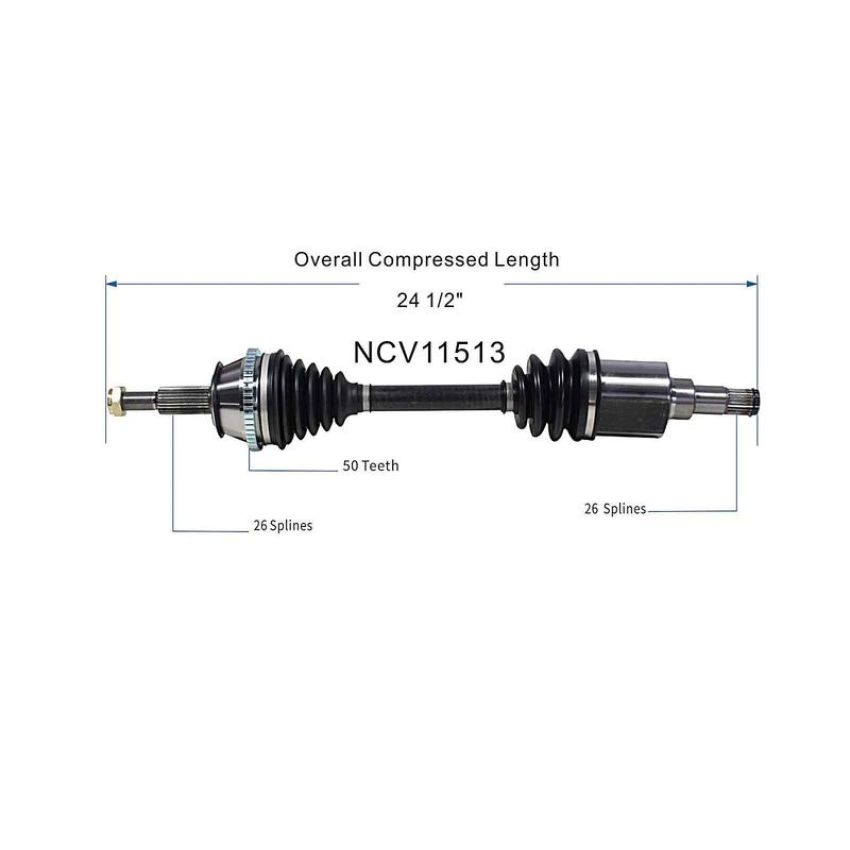 GSP NCV11513 89-95 Ford Taurus SHO CV Axle Assembly  - Front Left