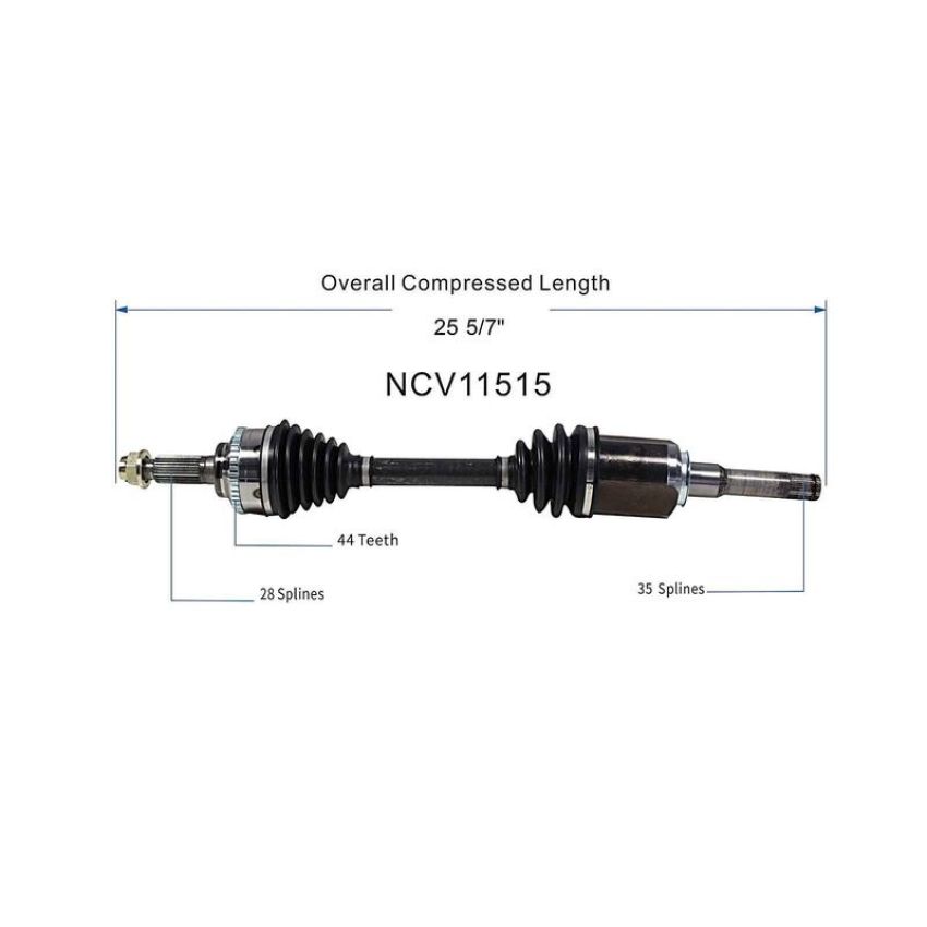 GSP NCV11515 Ford, Mazda, Mercury (2.5, 3.0 - 4WD/FWD) CV Axle Assembly  - Front Left
