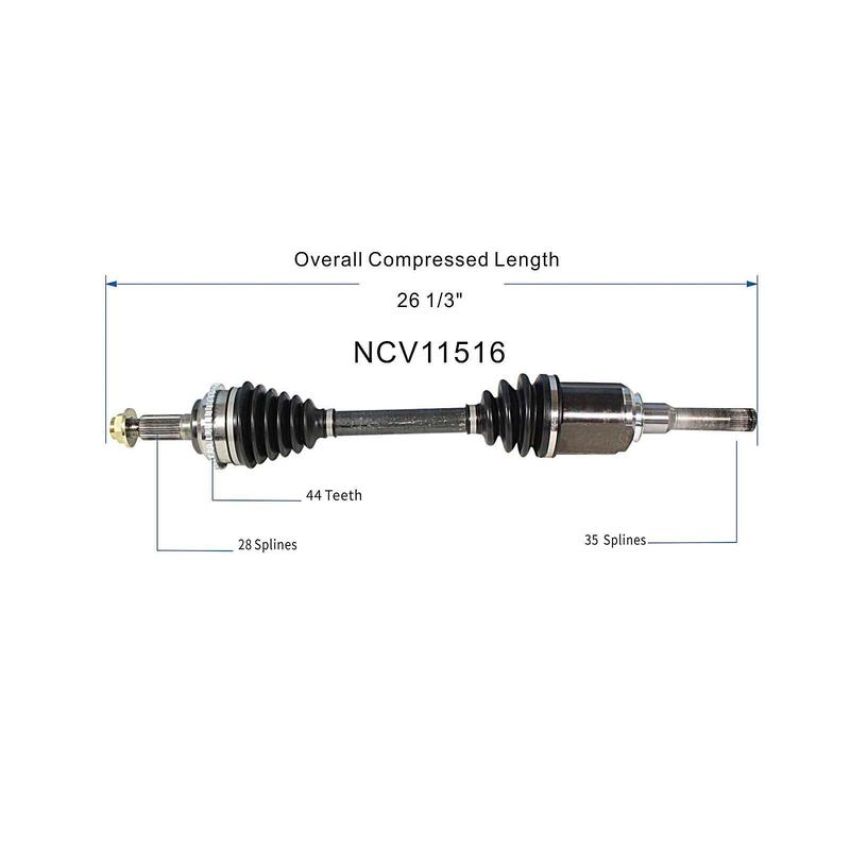 GSP NCV11516 Ford, Mercury (3.0) CV Axle Assembly  - Front Left