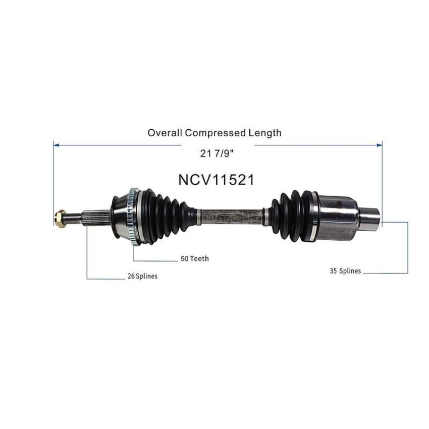 GSP NCV11521 Ford, Lincoln, Mercury CV Axle Assembly  - Front Left