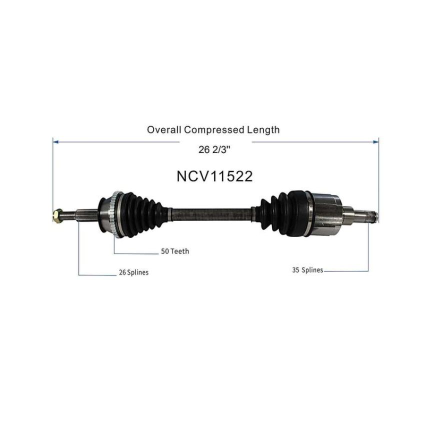 GSP NCV11522 Ford, Lincoln, Mercury CV Axle Assembly  - Front Right