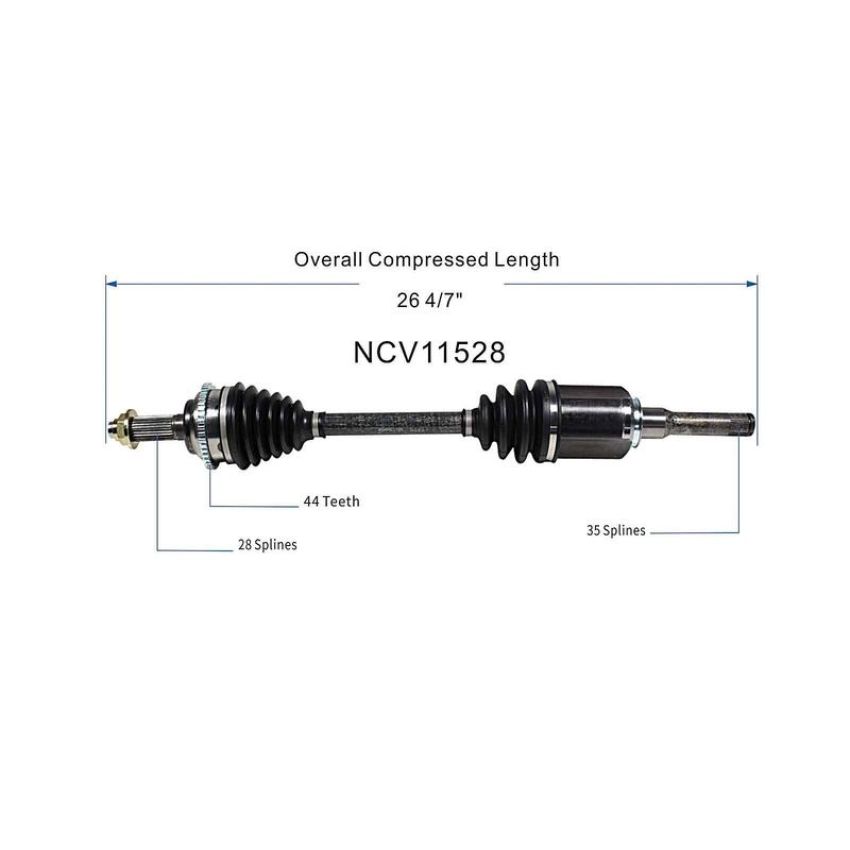 GSP NCV11528 Ford, Mercury (2.5, 3.0) CV Axle Assembly  - Front Left