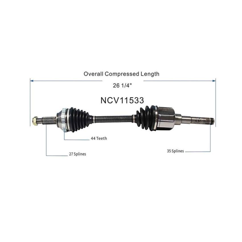 GSP NCV11533 Ford, Mercury (2.5) CV Axle Assembly  - Front Left