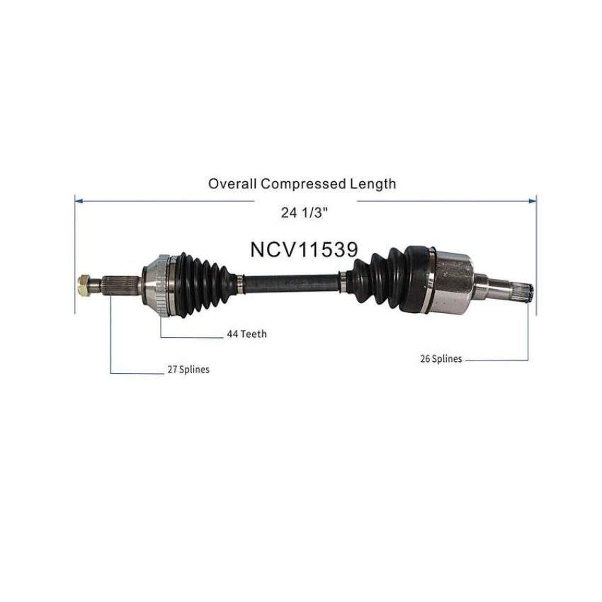 GSP NCV11539 Ford, Mercury (2.0) CV Axle Assembly  - Front Left