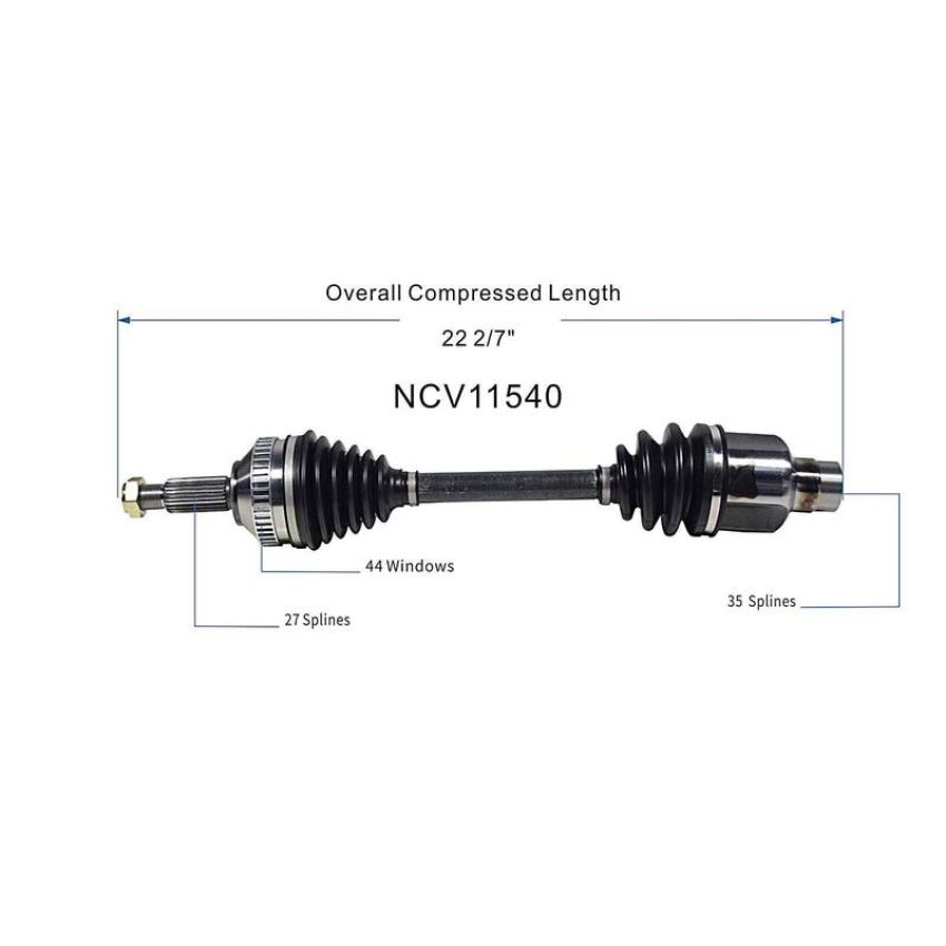 GSP NCV11540 Ford, Mercury (2.5) CV Axle Assembly  - Front Right