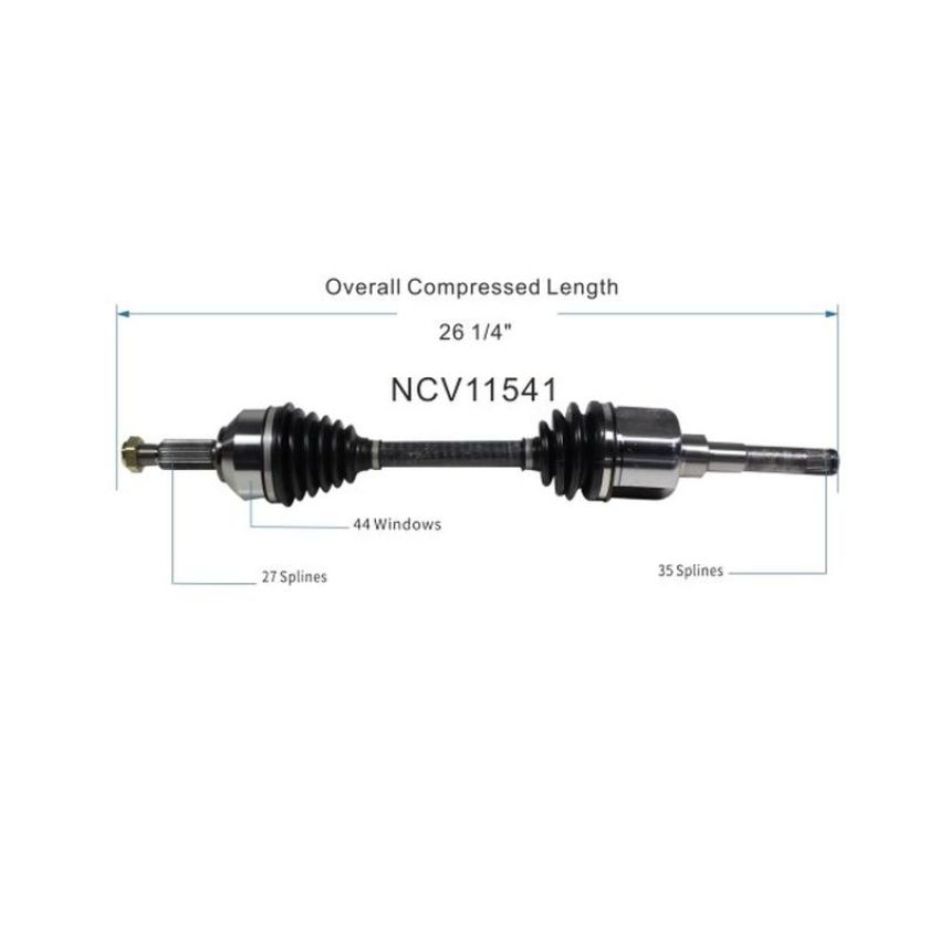 GSP NCV11541 Ford, Mercury (2.5) CV Axle Assembly  - Front Left
